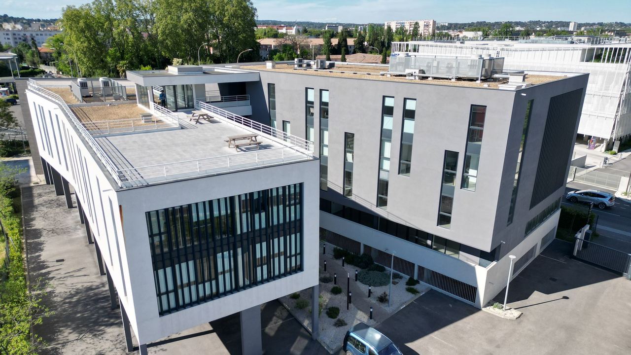 Le Carré Noir à Nîmes, vu du ciel